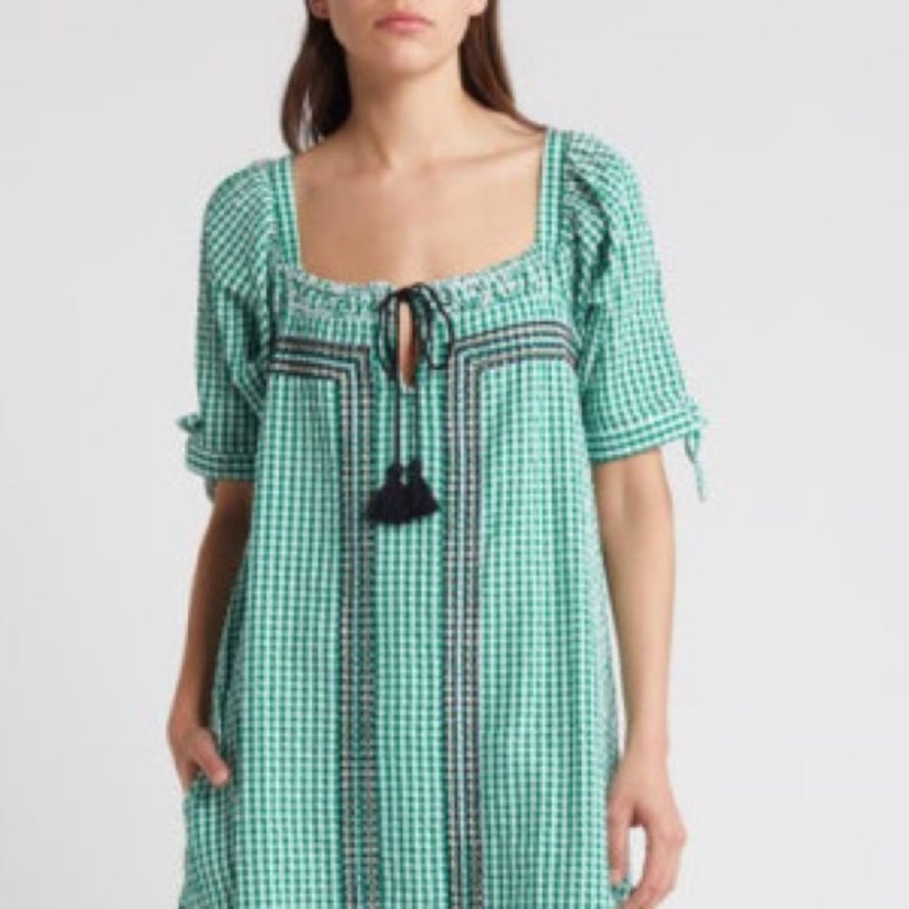 Free People Cass Gingham Midi Dress Size Small - Picture 2 of 5